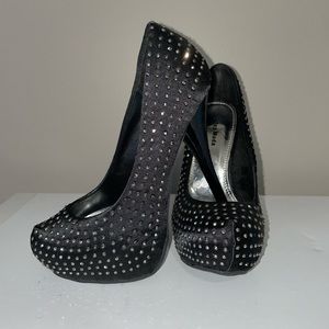 Black with rhinestones heels Size 5 women’s